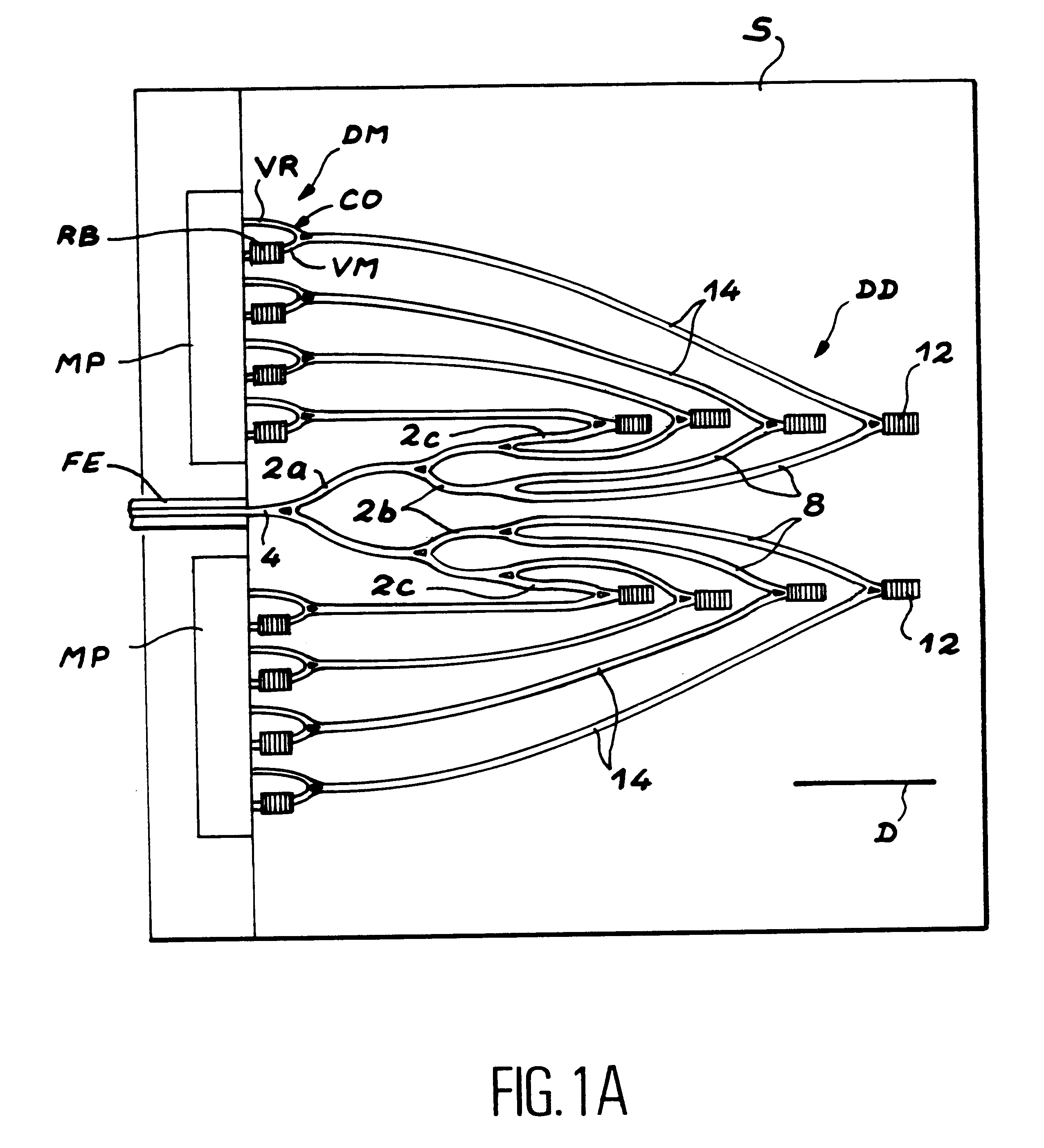 Device for reading spectral lines contained in an optical spectrum