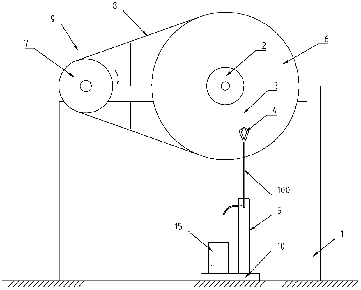 Measuring device and measuring method for axial-distribution data of section of rusted steel bar