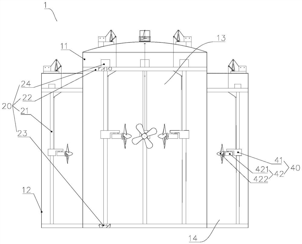 Double-ring anaerobic reaction tank for treating restaurant garbage and kitchen waste