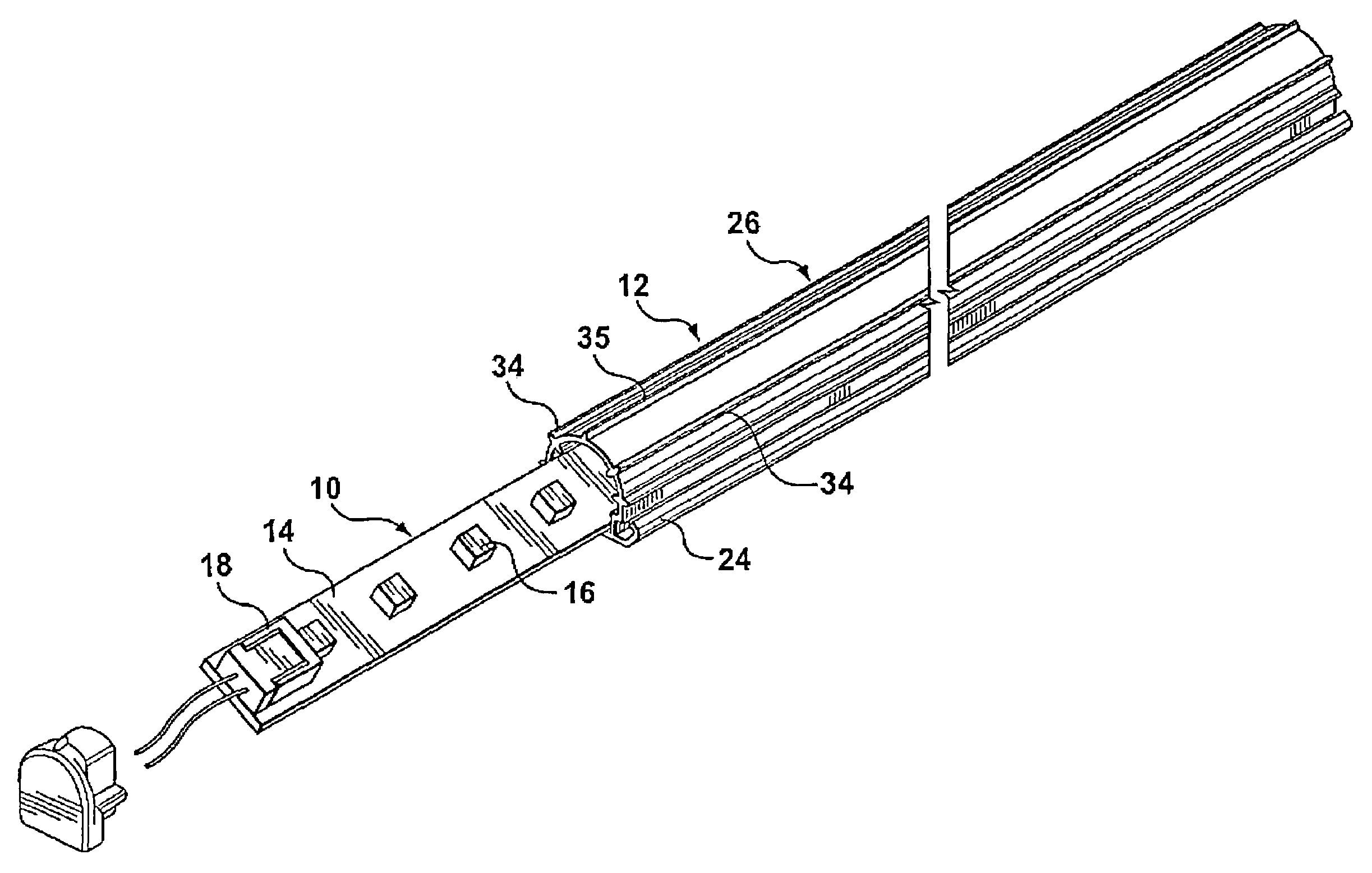 Strip lighting assembly