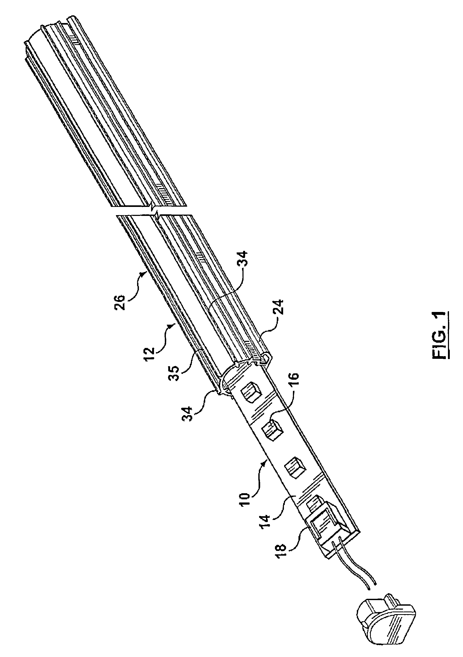 Strip lighting assembly