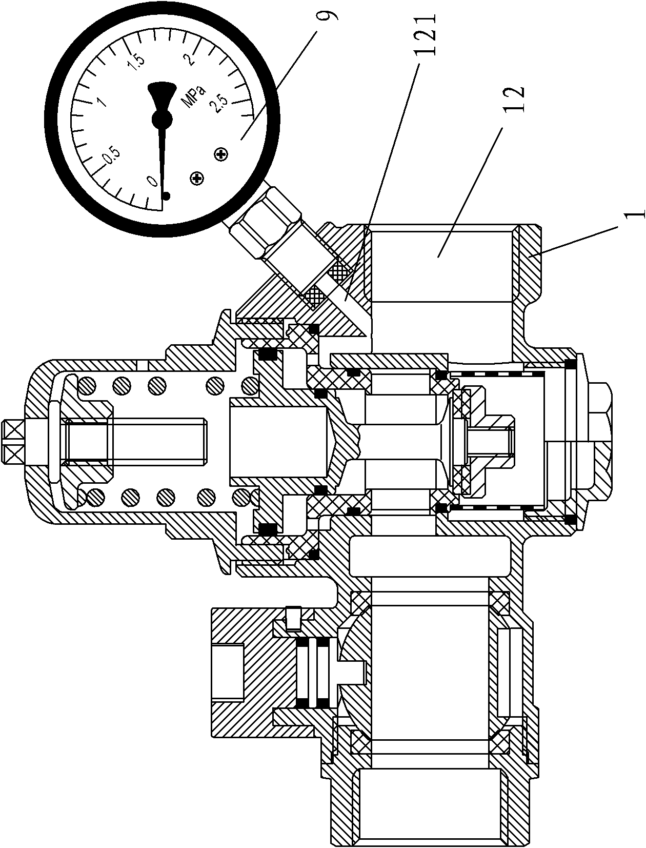 Integrated pressure reducing valve