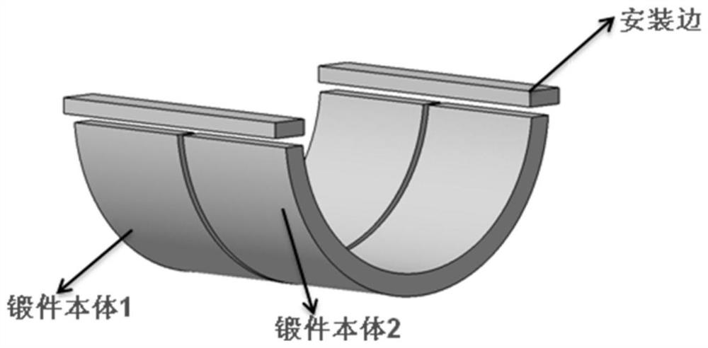 Die and forging method for large-scale machine gate type forging