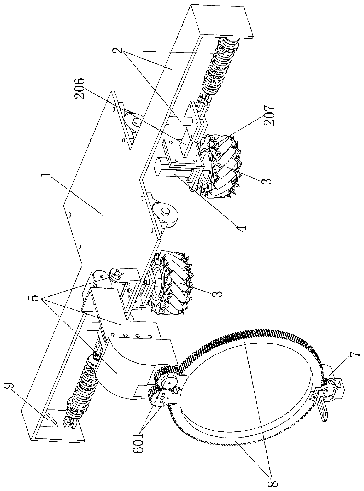 Pipeline crawling welding robot