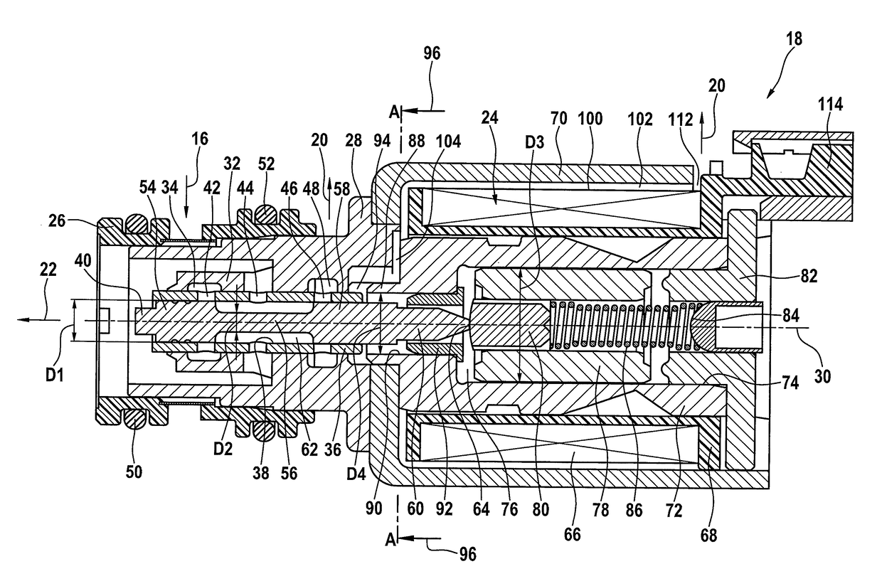 Pressure control valve including a compensating chamber