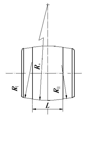 Rolling bearing with three-arc roller surface