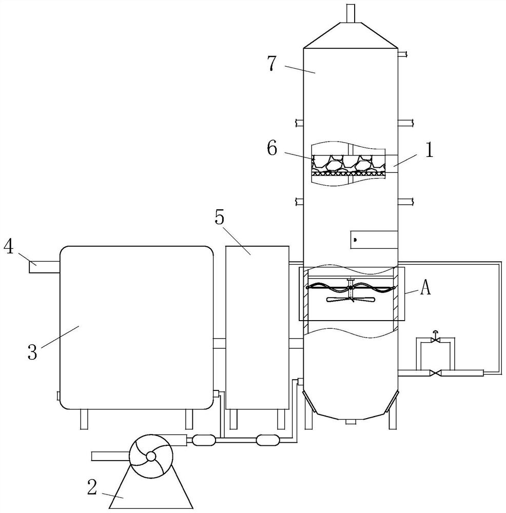 A FRP desulfurization tower using waste heat power to remove slag