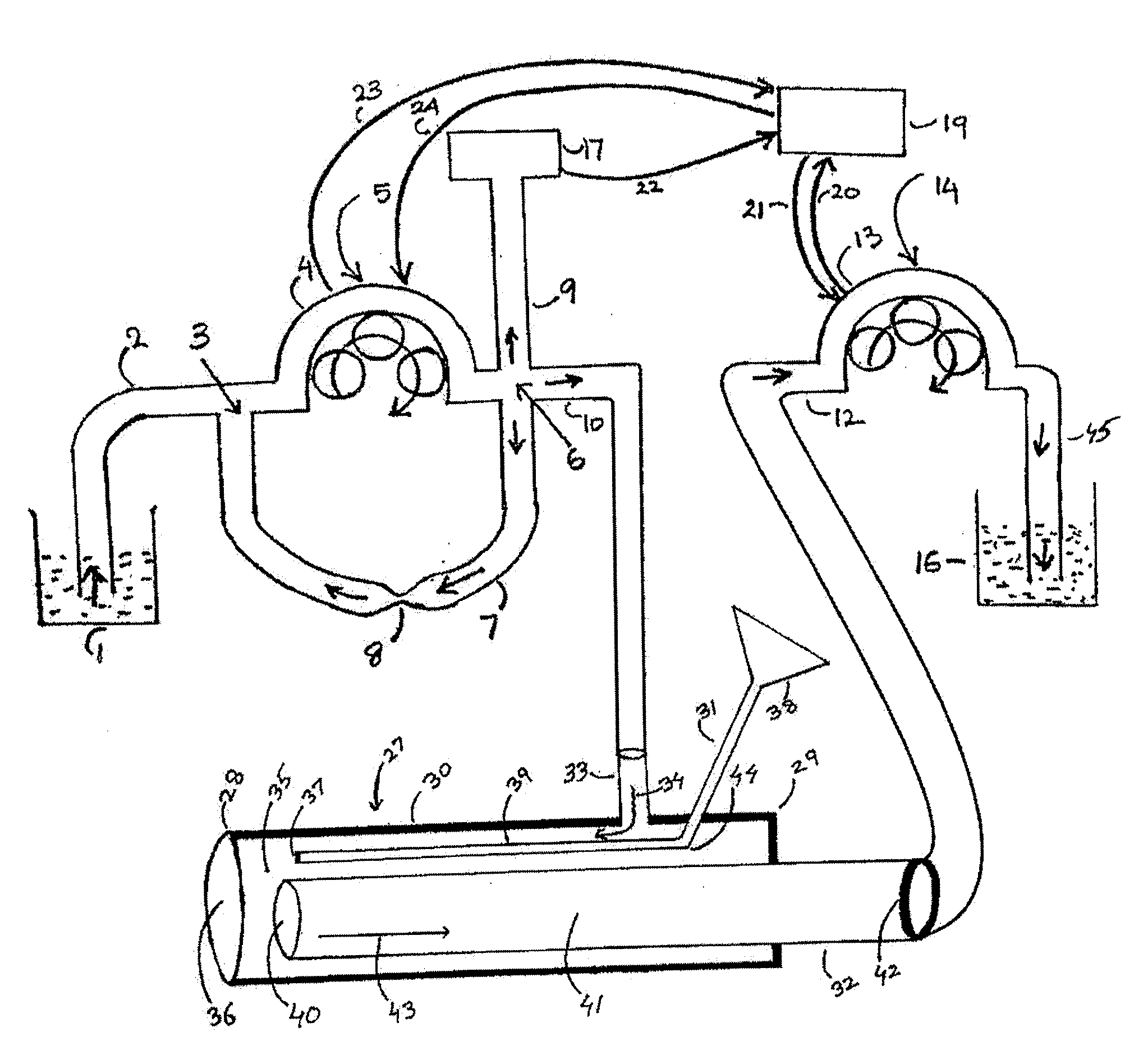 System for evacuating detached tissue in continuous flow irrigation endoscopic procedures