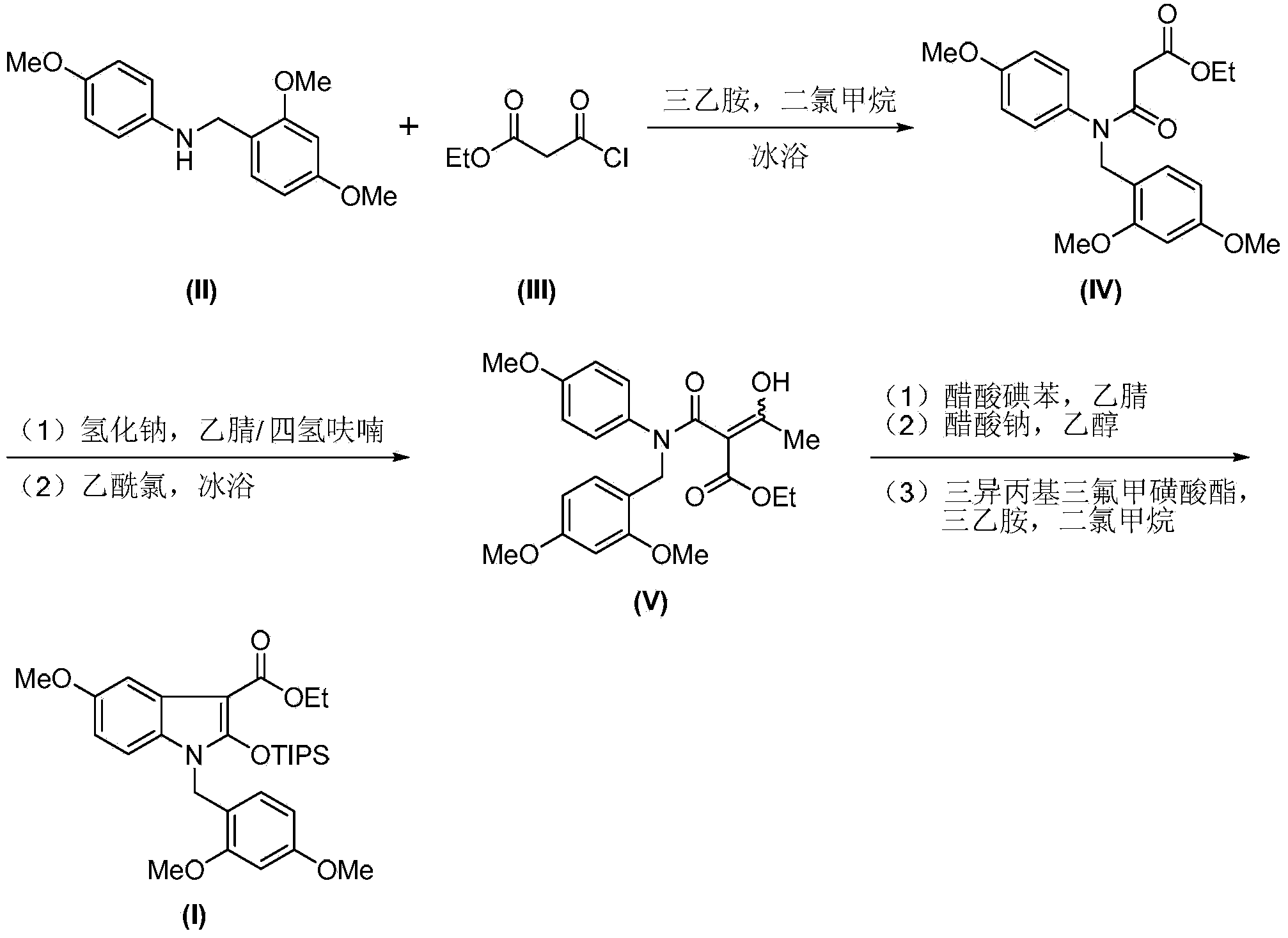 Synthesis method of 2-indolone-3-carboxylate derivatives