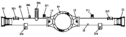 Bayonet-tube type rear axle shell assembly and machining technology thereof