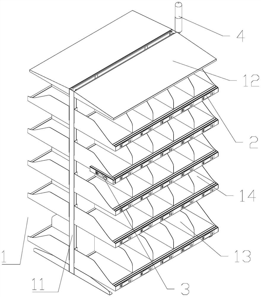 Intelligent guiding type medicine rack and guiding system