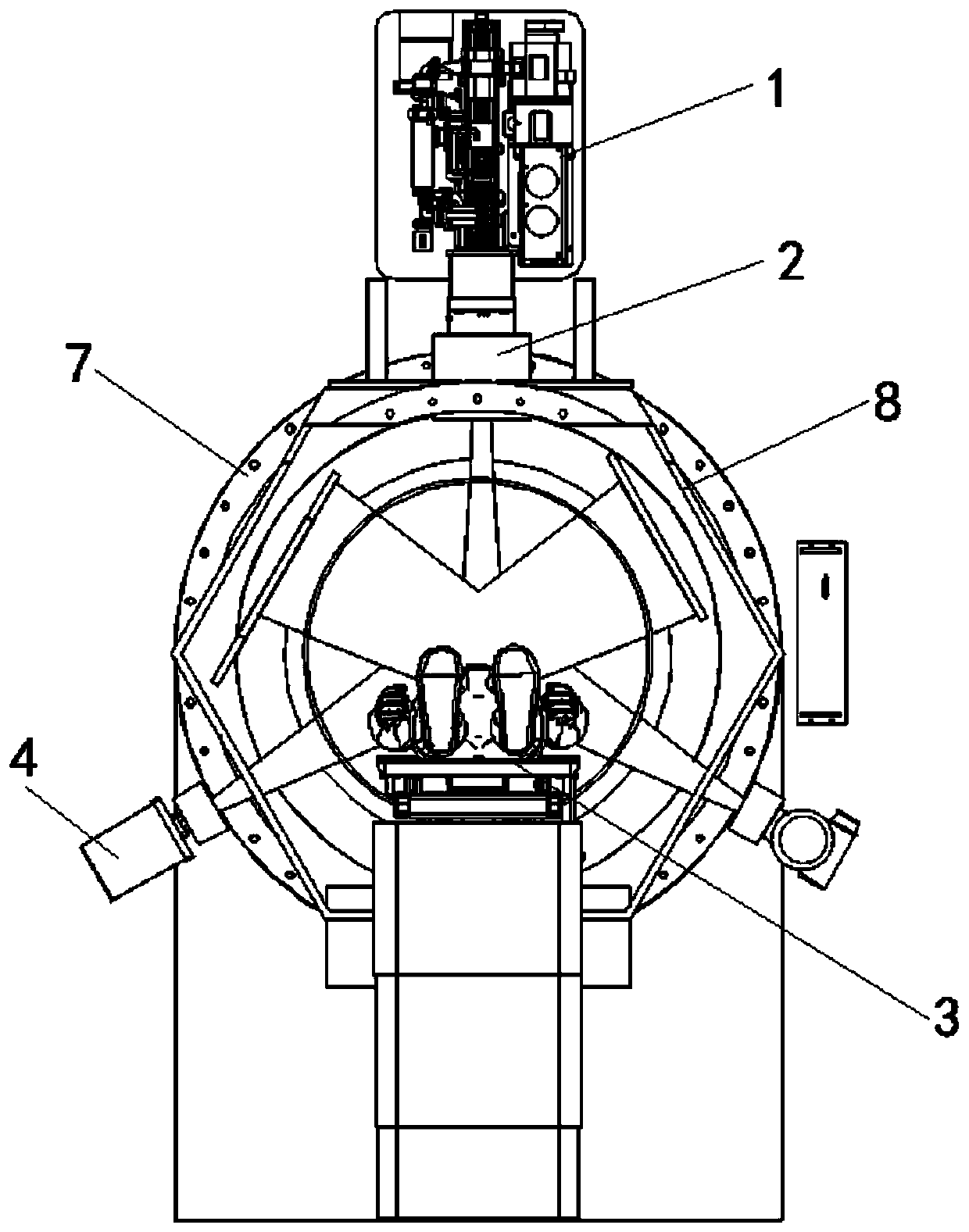 Full-circumference spherical surface stereotactic radiotherapy device