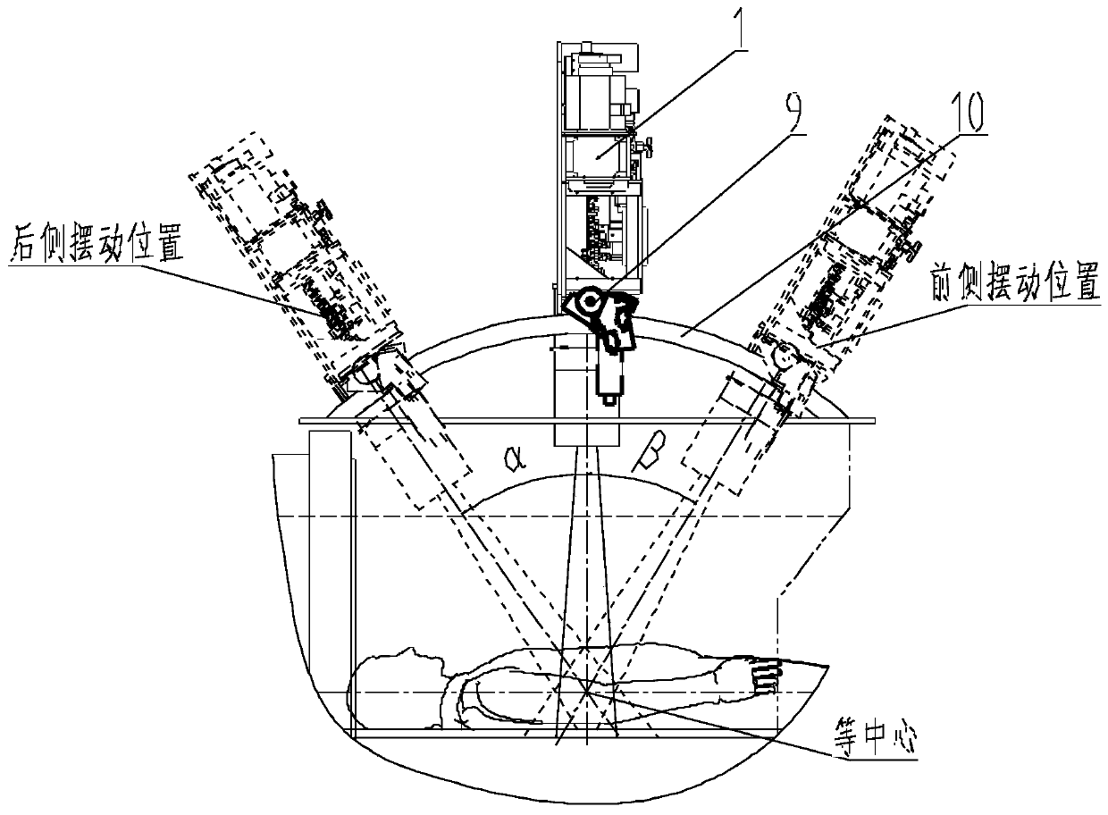 Full-circumference spherical surface stereotactic radiotherapy device