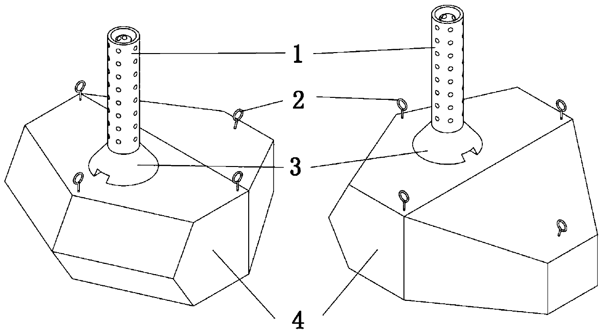 Mounting and fixing device of nuclear power station water discharging port flashboard guide groove auxiliary anode