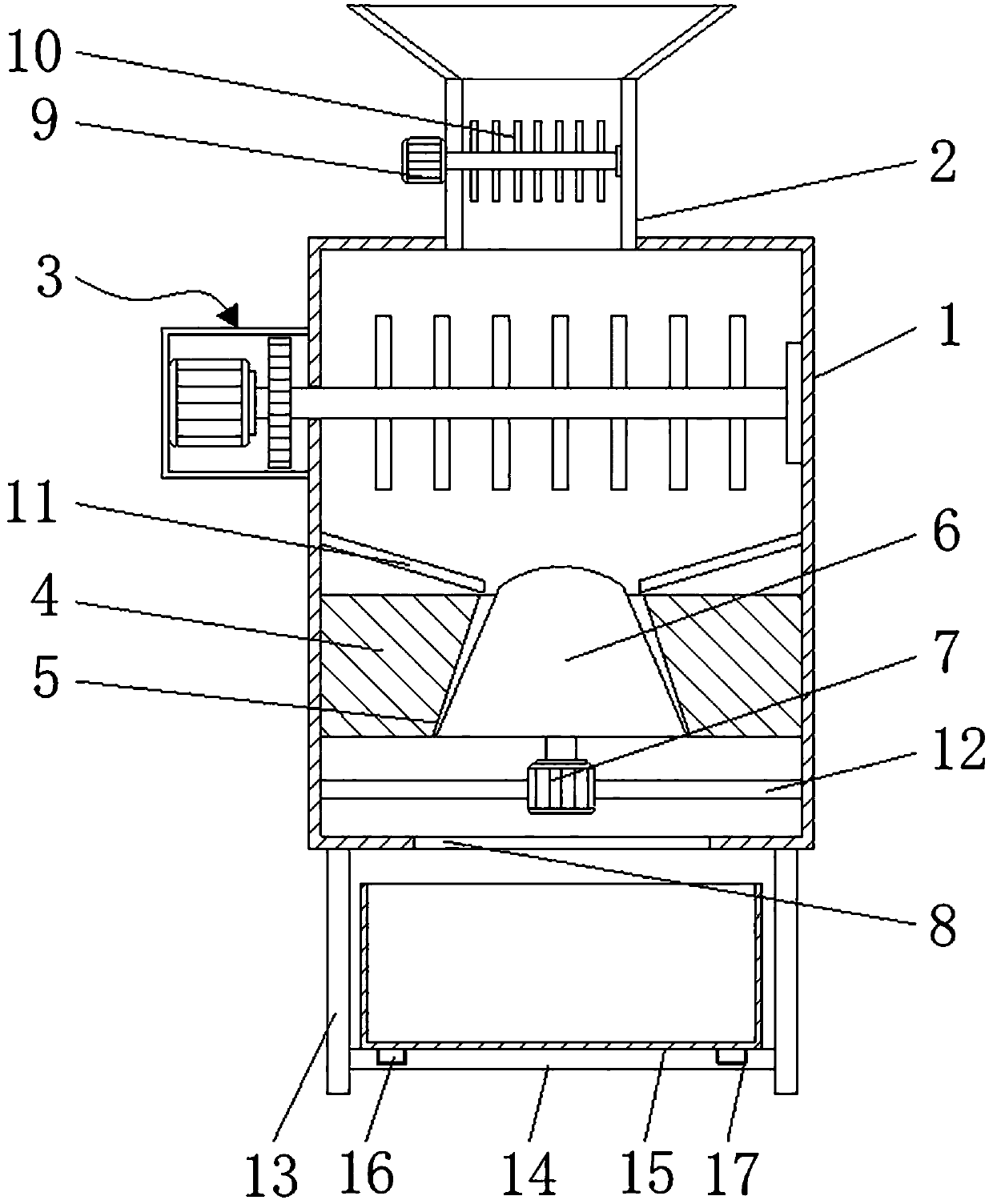 Novel light burning kiln fine grinding device