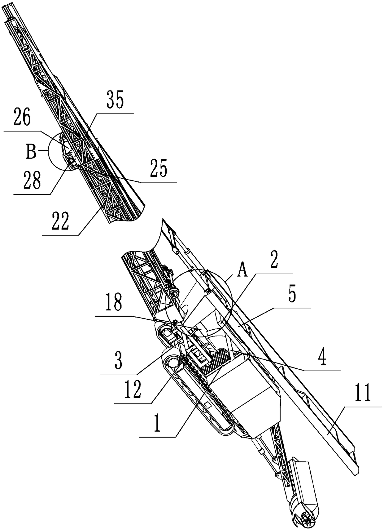 A mobile automatic sand loading machine rotary mechanism