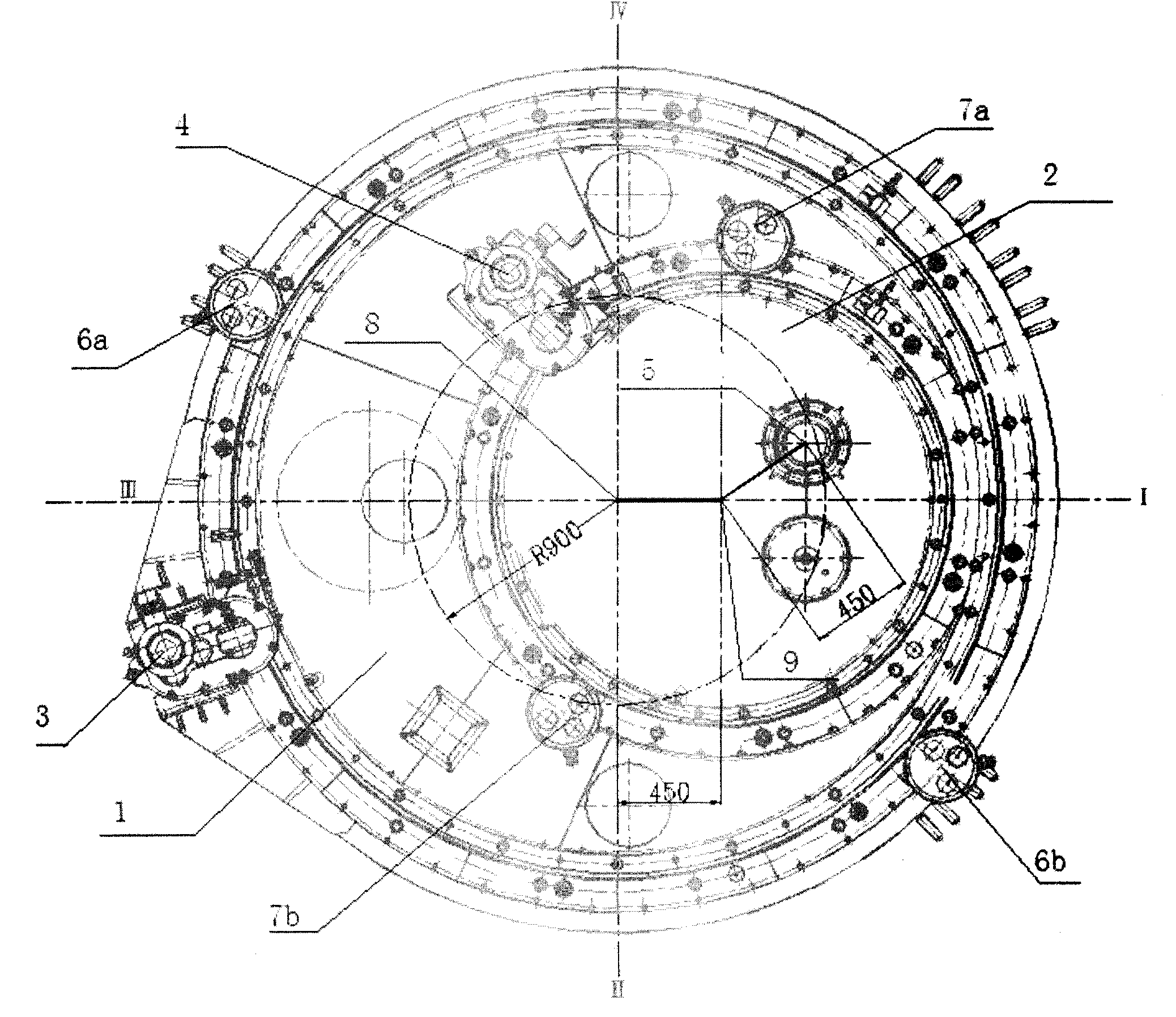 Rotary positioning device for sodium-cooled fast-reactor reloading