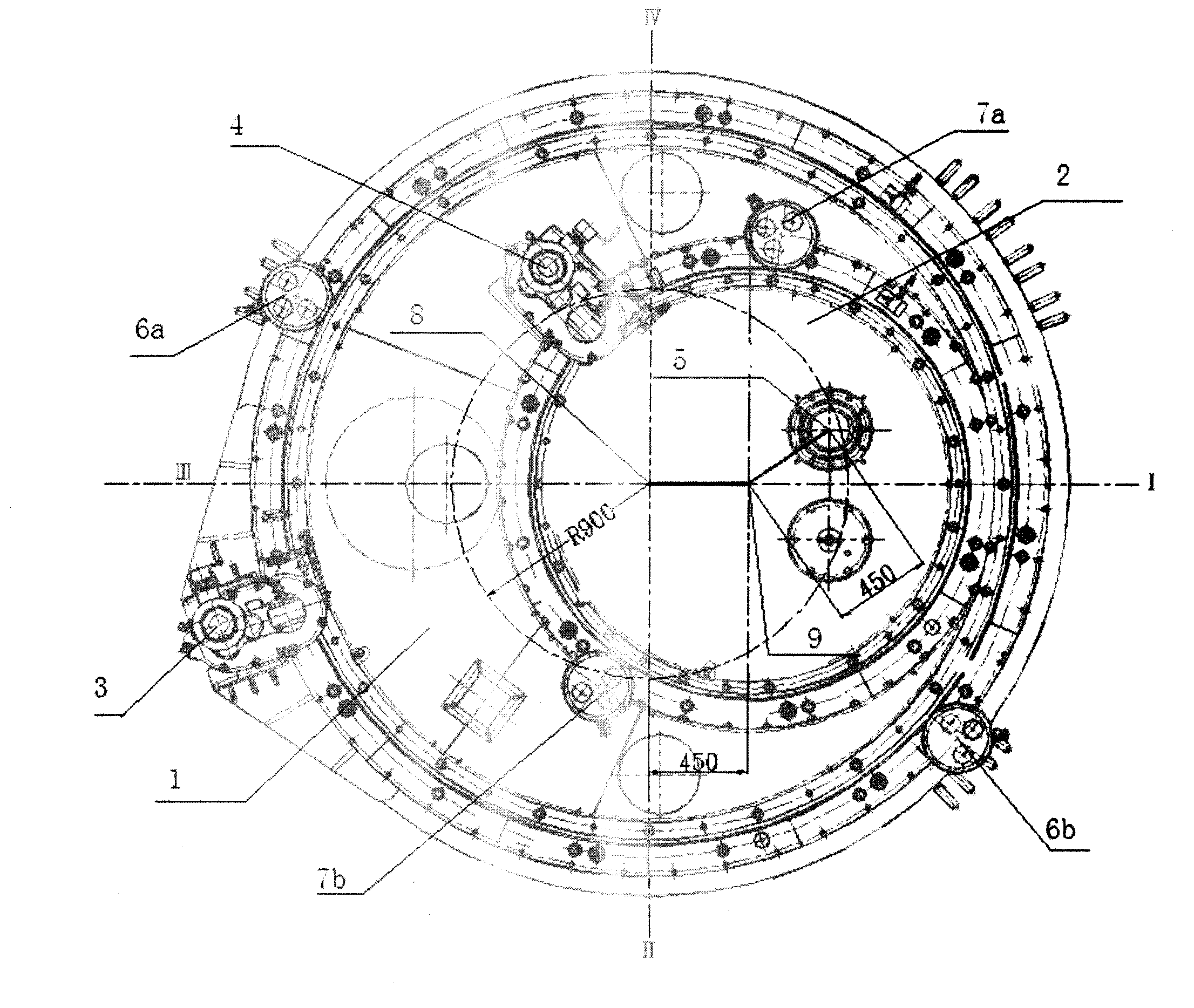 Rotary positioning device for sodium-cooled fast-reactor reloading