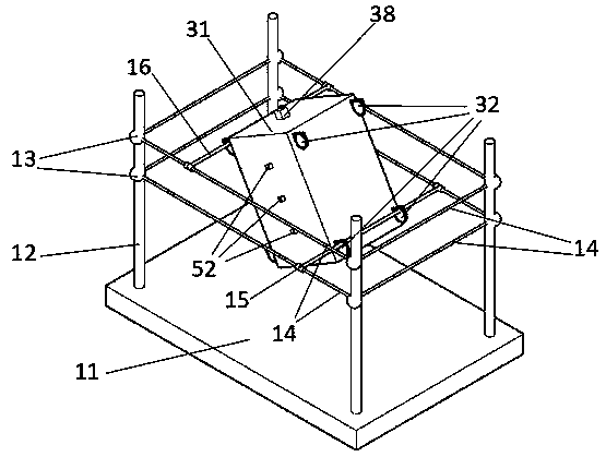 Testing device capable of testing multiangle permeability coefficients of bedded gravel soil mass