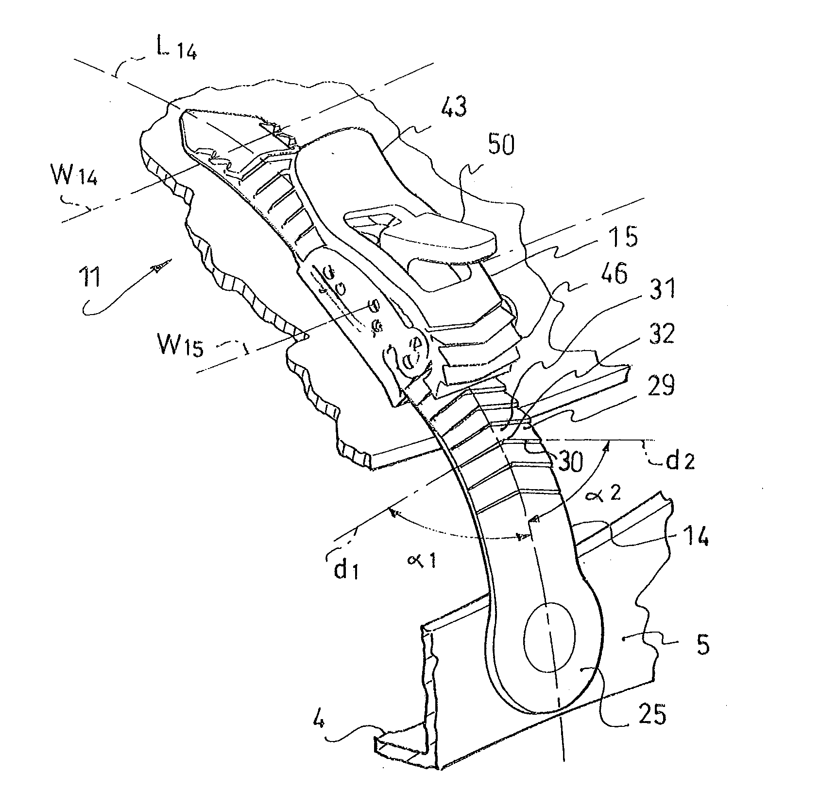 Assembly including a ratchet device and a tightening strap