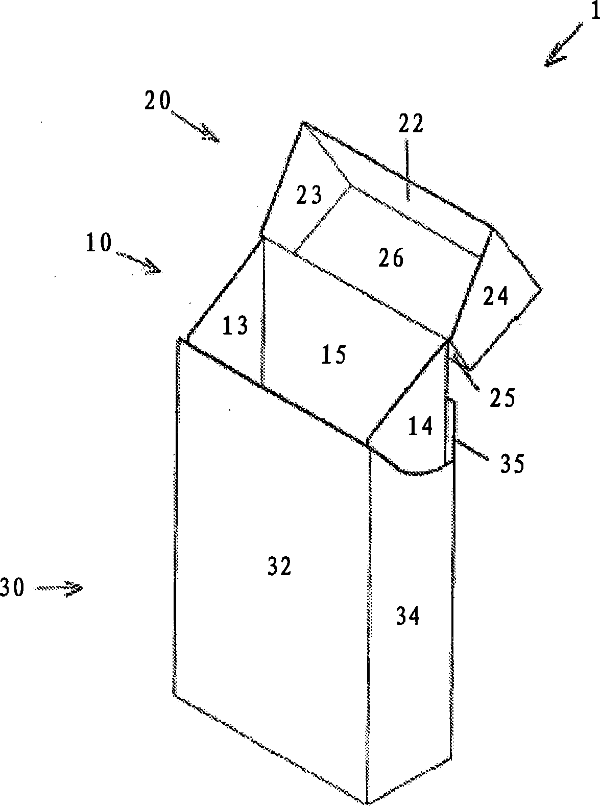 Hinged lid container with outer shell