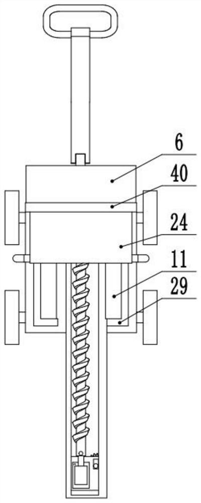 A drilling device for blasting and a method for cutting grooves in a mining house