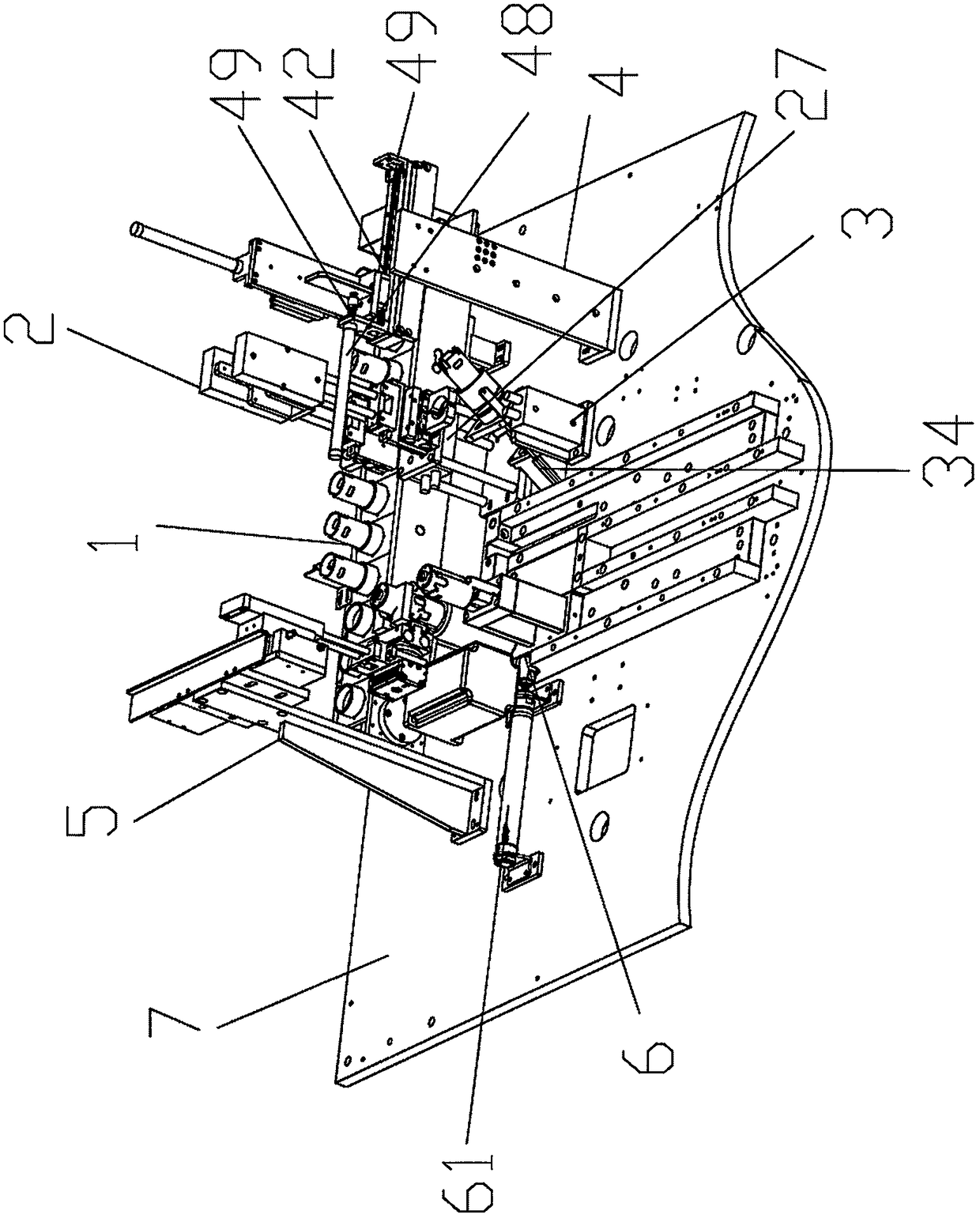 Full-automatic glue dispersion assembly line of motor shell