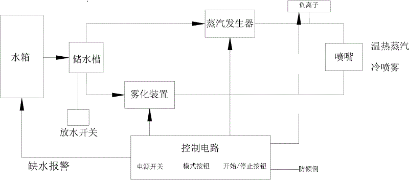 Ion steam cosmetic instrument and control method thereof