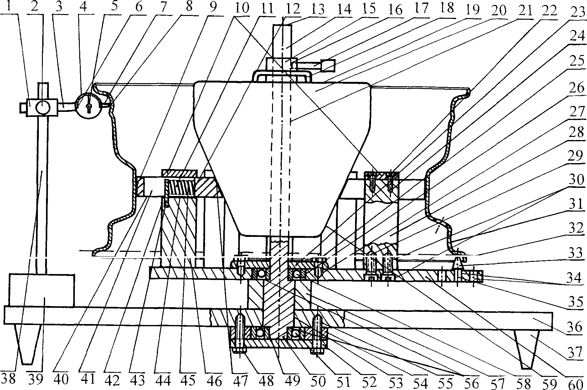 Detection process for run-out amount of steel ring rim and equipment structure