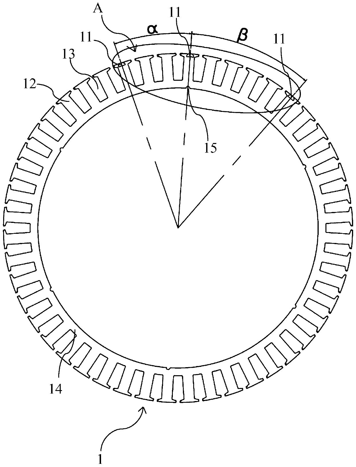 Stator of wheel hub motor for electric vehicle