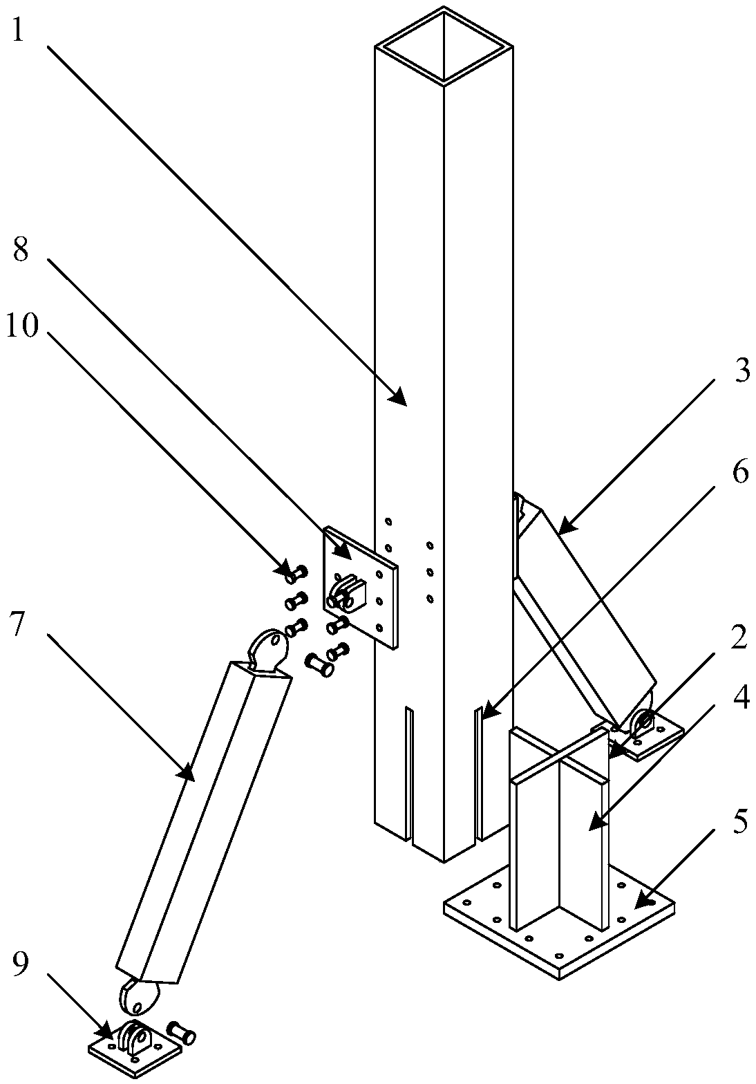 Post-earthquake function-recoverable cross-type column foot joint with additional inclined anti-side BRBs