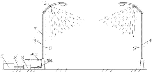 Spraying type road dedusting and cleaning system