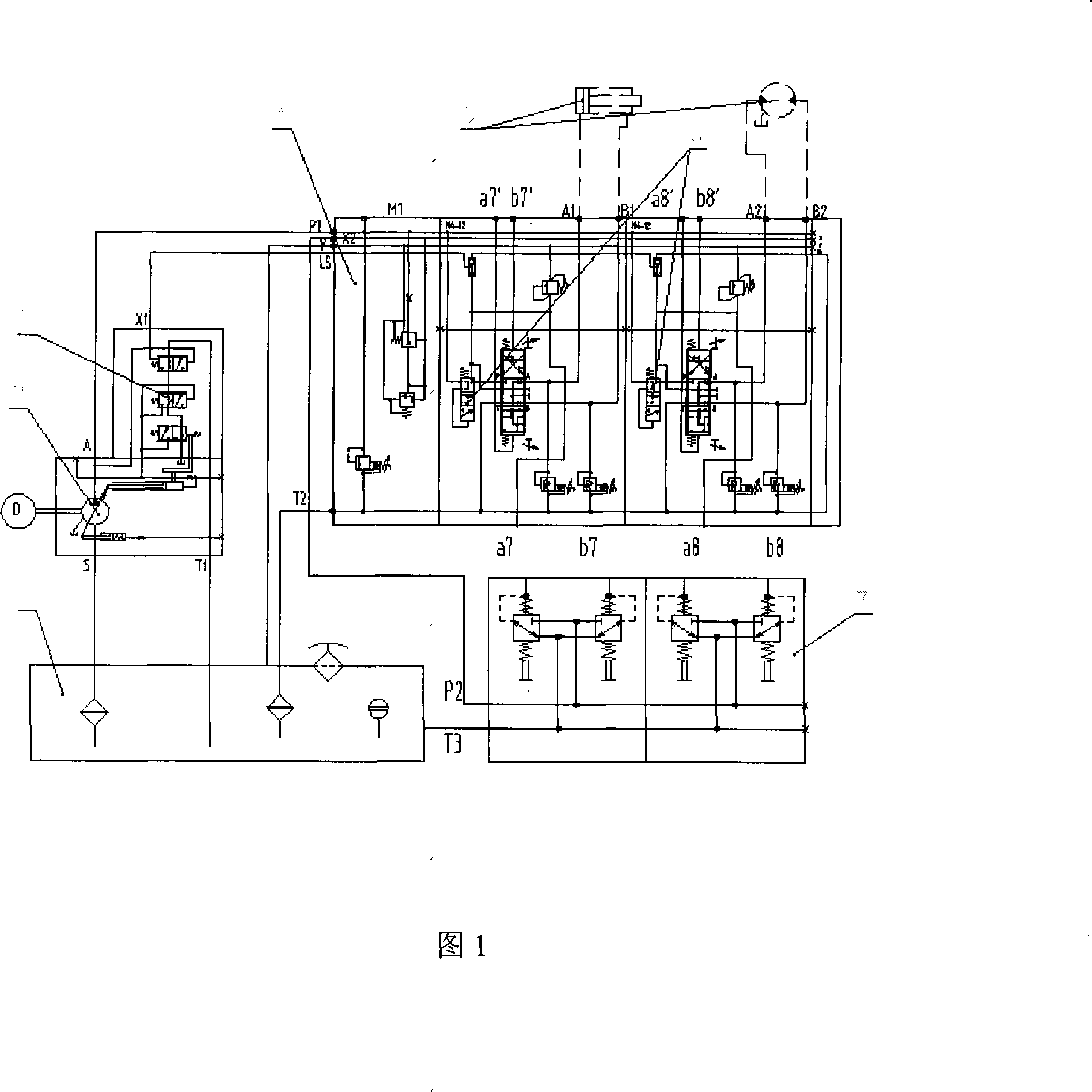 Hydraulic system for tunneling machine