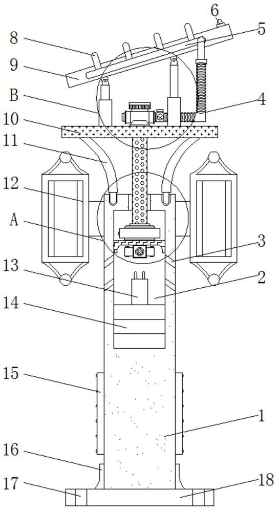 Anti-shielding type solar LED lawn lamp