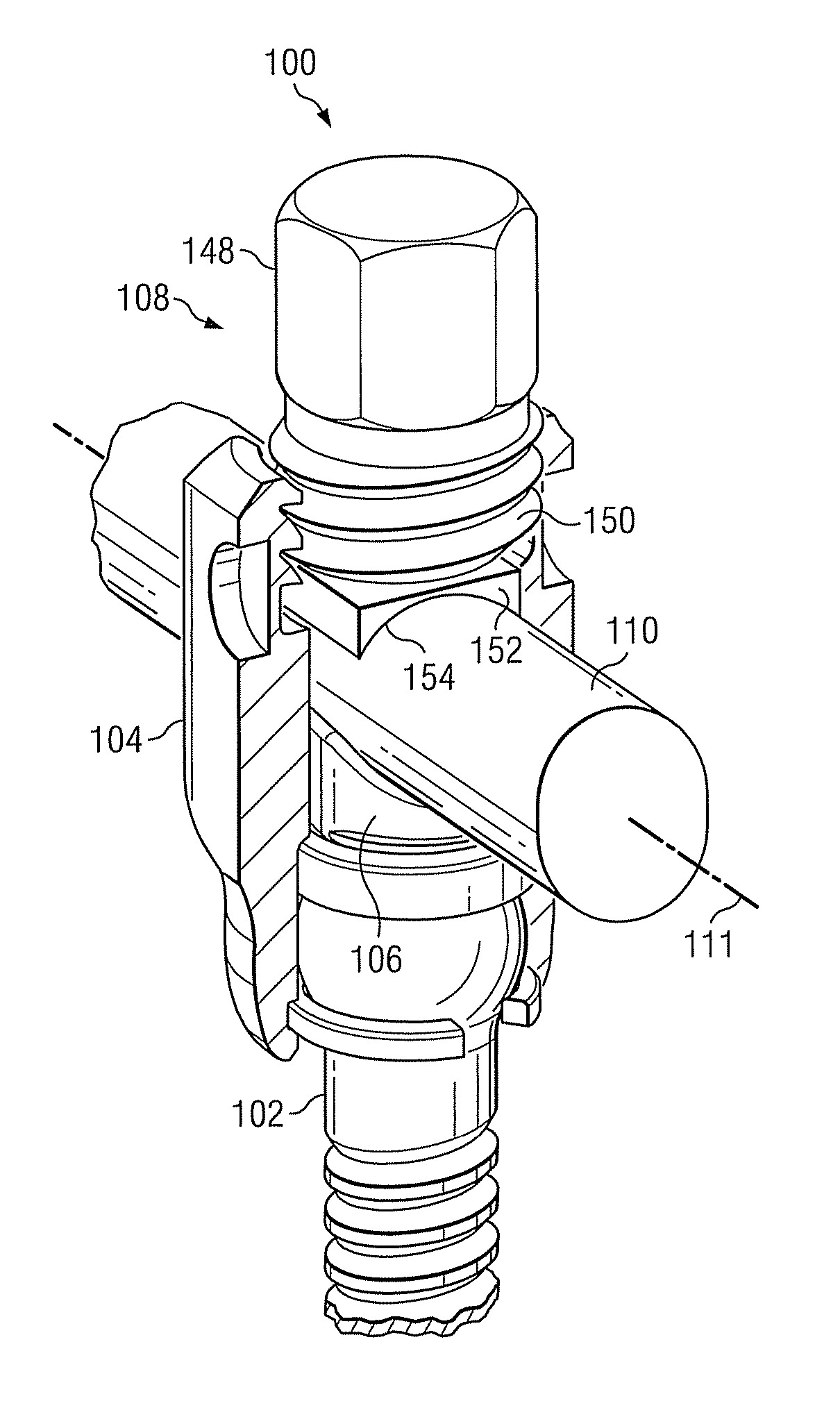 Keyed crown orientation for multi-axial screws