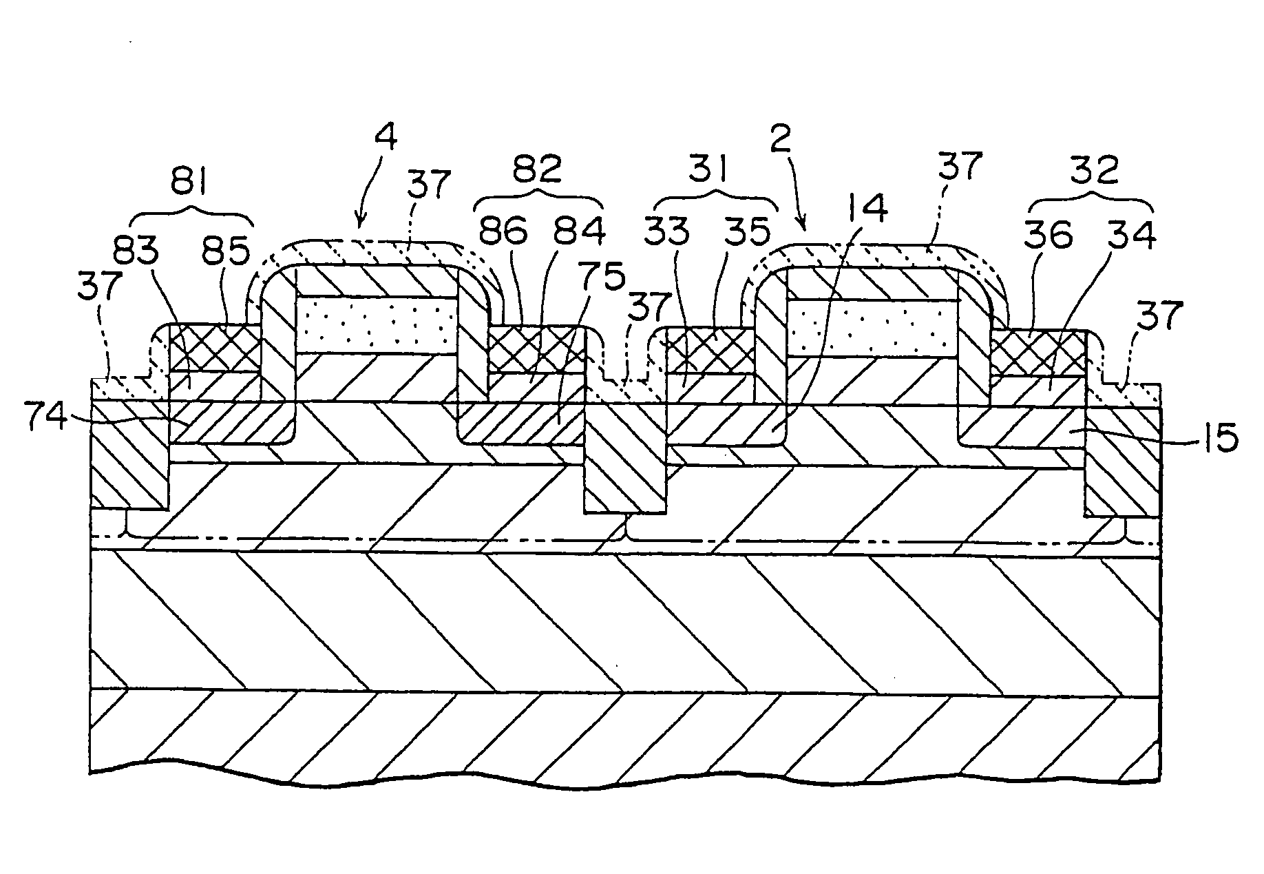 Field effect transistor and fabrication thereof, semiconductor device and fabrication thereof, logic circuit including the semiconductor device, and semiconductor substrate