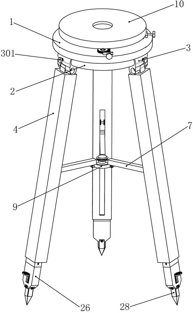 A mechanical support device for civil engineering surveying and mapping