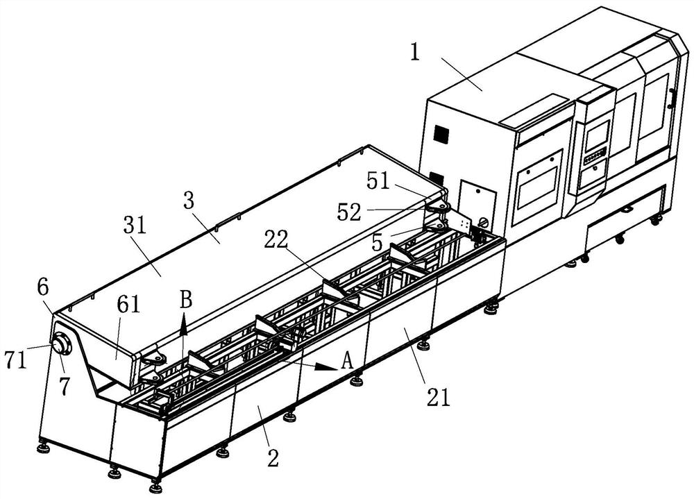 Round tube laser cutting machine convenient for adding materials