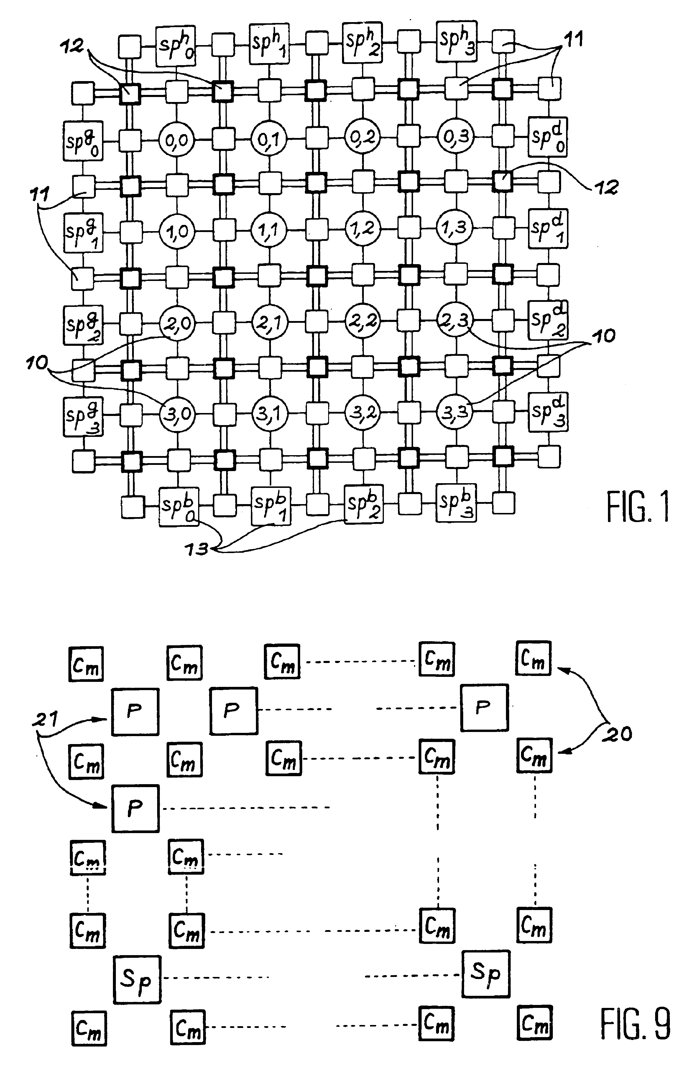 Reconfiguration method applicable to an array of identical functional elements