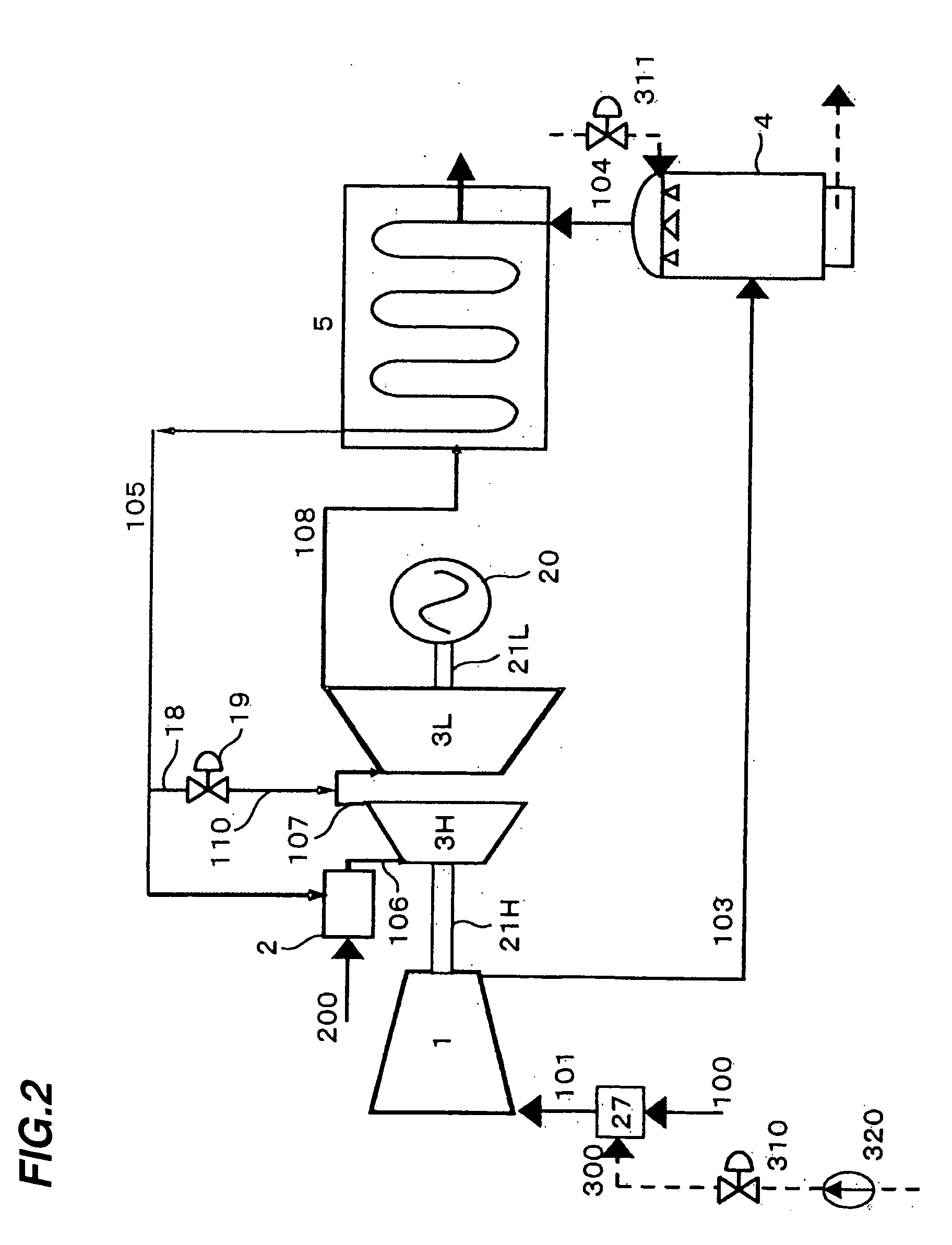 Two-shaft gas turbine