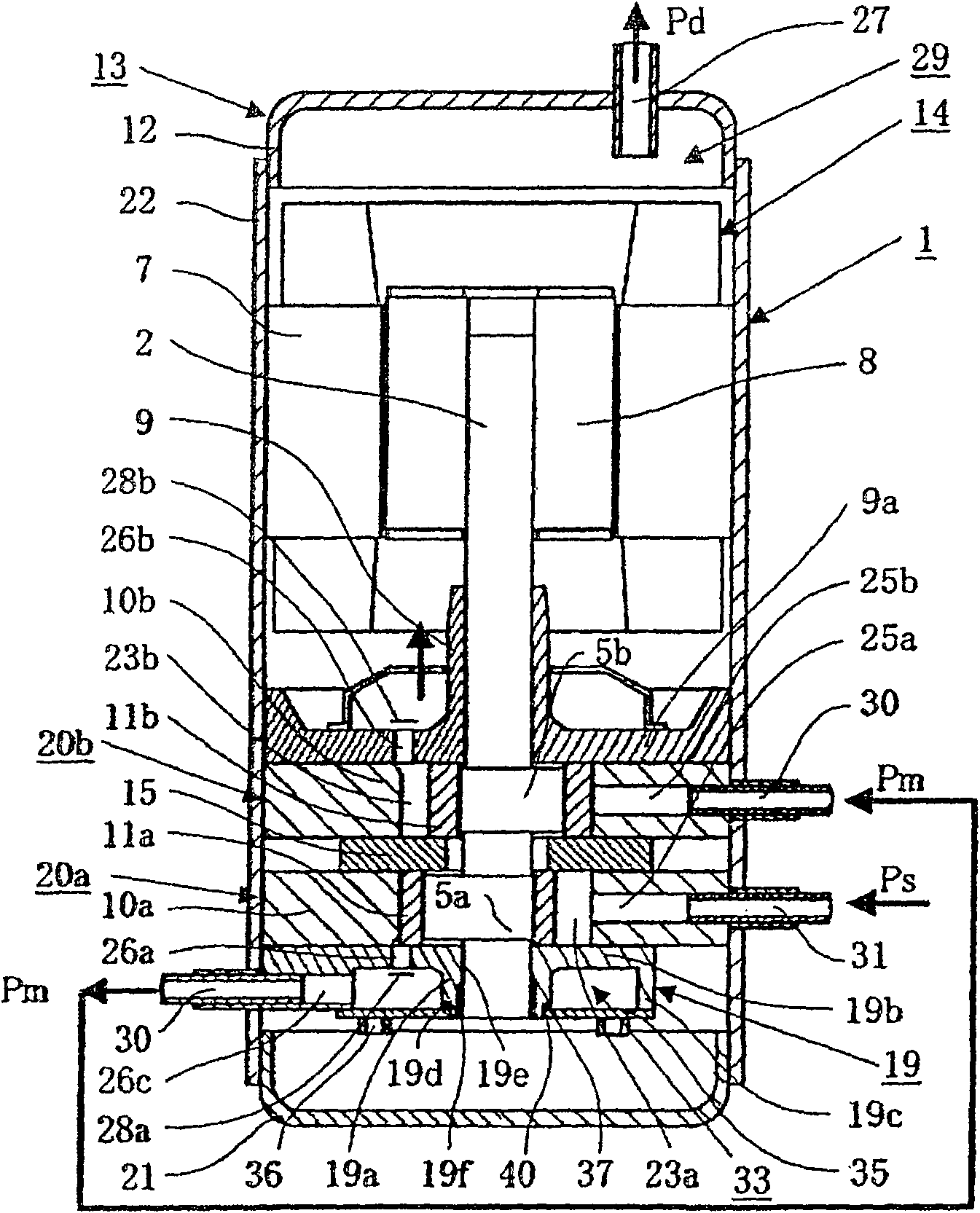 Rotary two-stage compressor