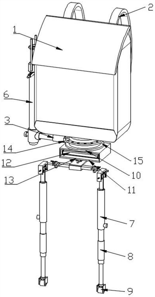 Load-reducing backpack based on human skeleton support and construction method of load-reducing backpack