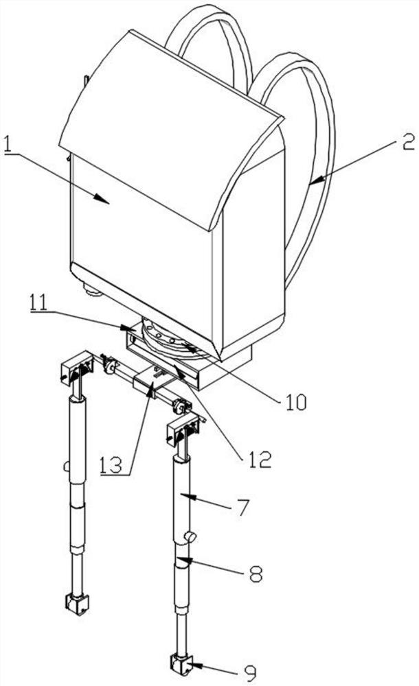 Load-reducing backpack based on human skeleton support and construction method of load-reducing backpack