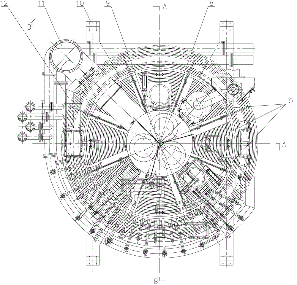 Water-cooling inert gas furnace cover