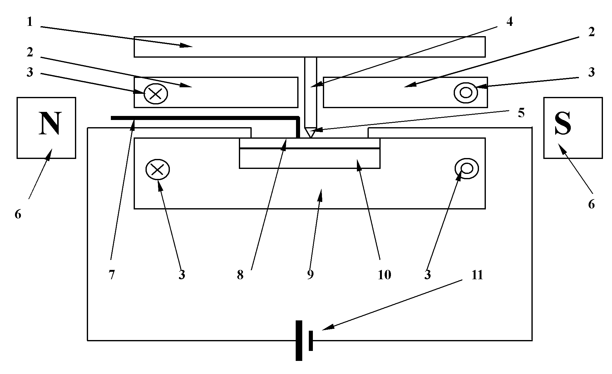 Device for testing metallic film failure behaviors under the coupling of force, heat, power and magnetism multi-field