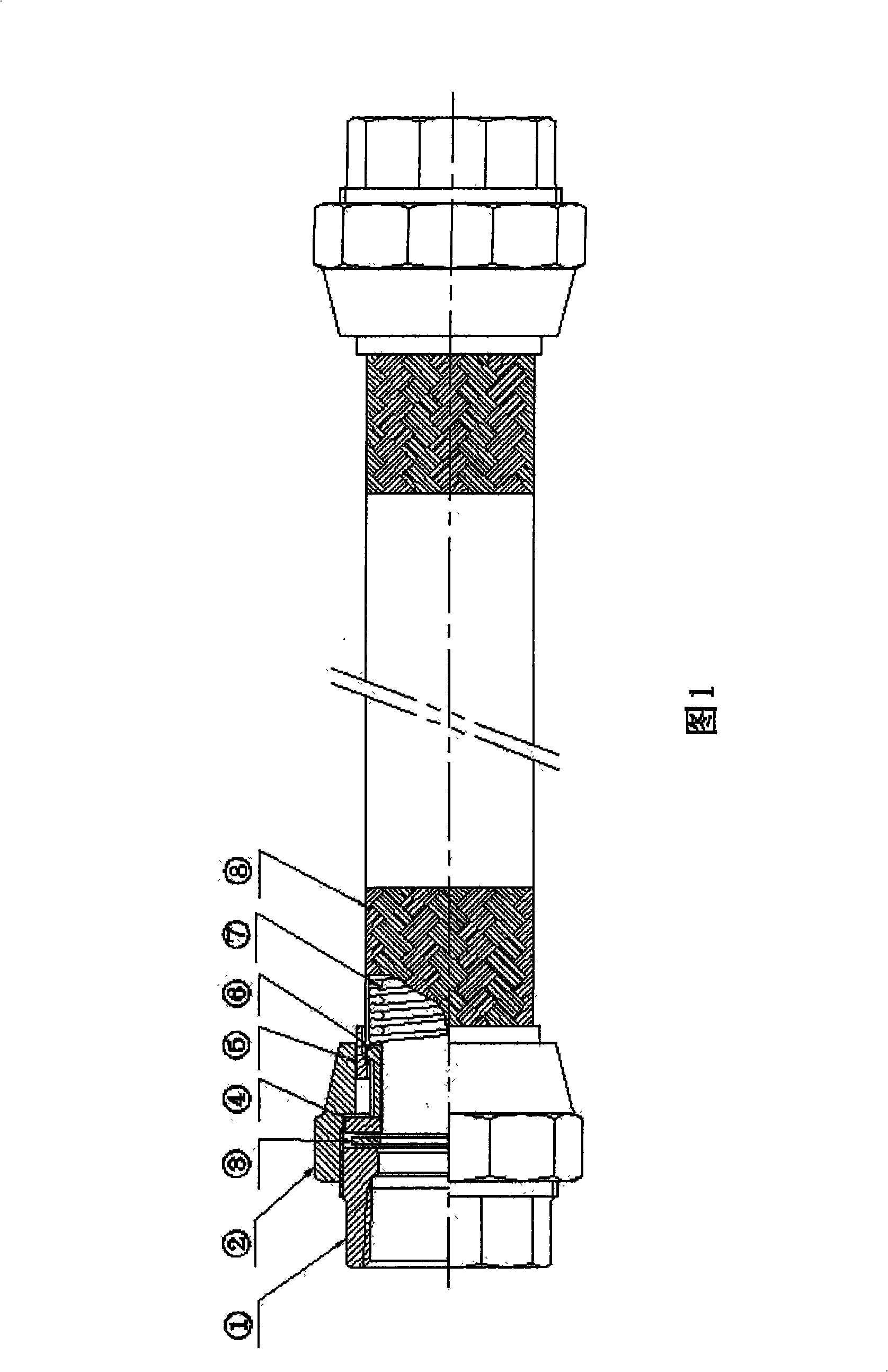 Non-welding flange-connection stainless steel metal flexible pipe and production method