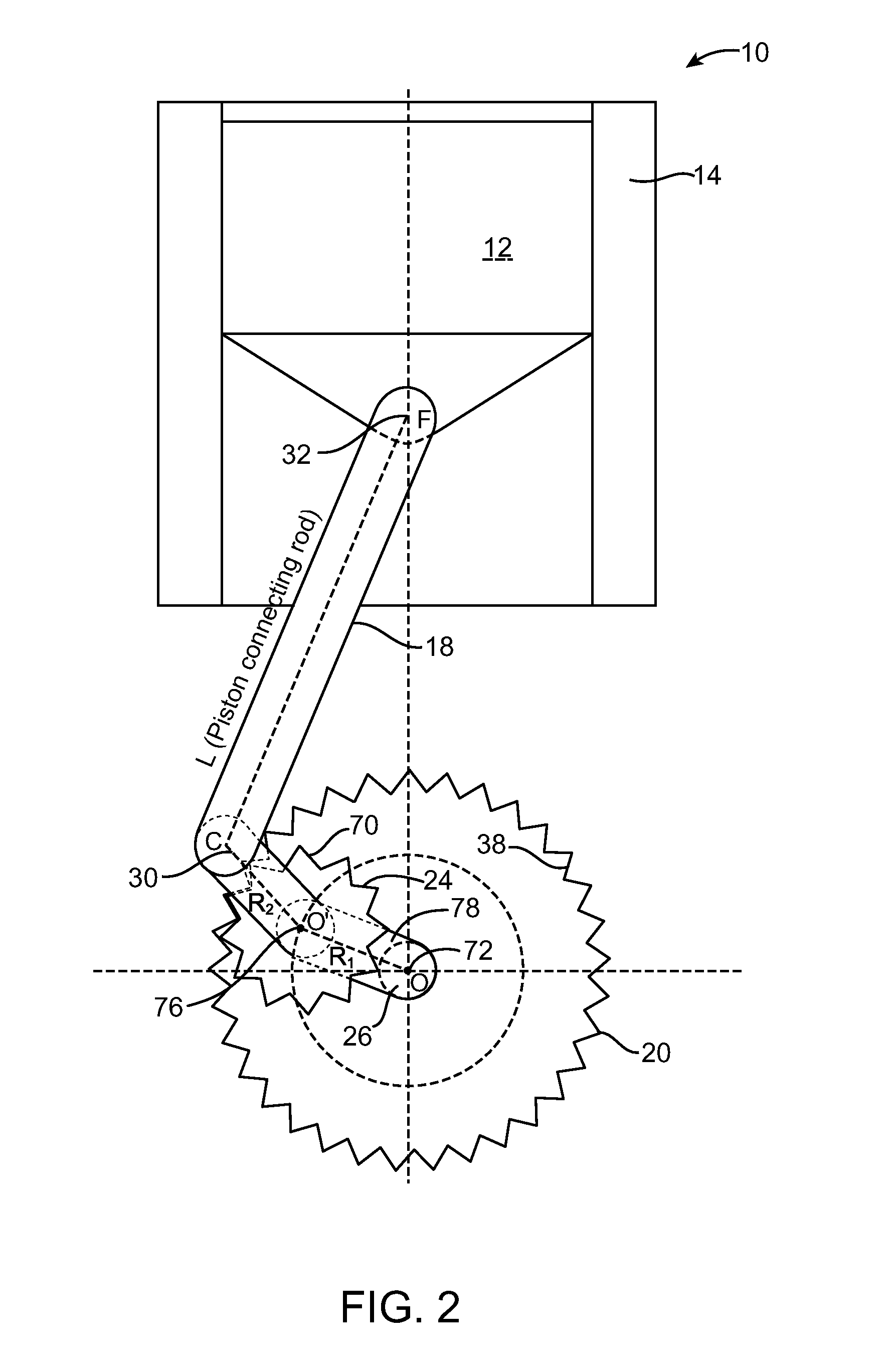 Radial internal combustion engine with different stroke volumes