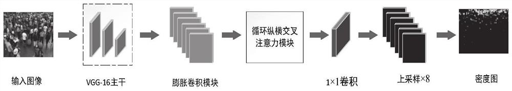 A crowd counting method and system based on vertical and horizontal cross attention network