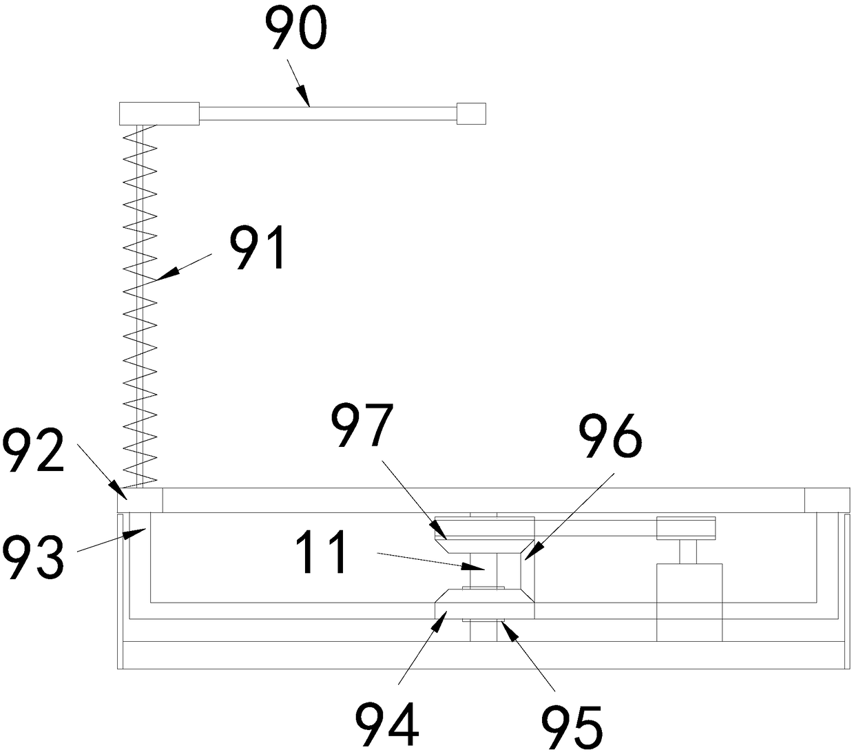 Reversing dust inhibiting type coiling machine