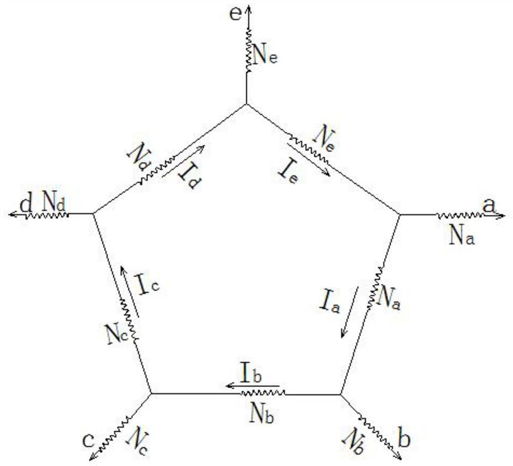 Five-phase motor adopting pentagonal winding connection mode